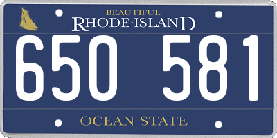 RI license plate 650581