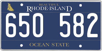 RI license plate 650582