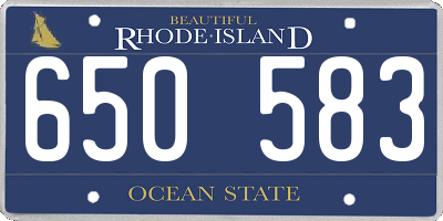 RI license plate 650583