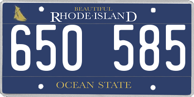 RI license plate 650585
