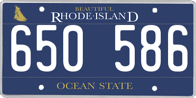 RI license plate 650586