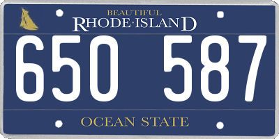 RI license plate 650587