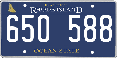 RI license plate 650588
