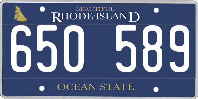 RI license plate 650589