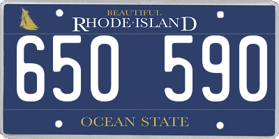 RI license plate 650590