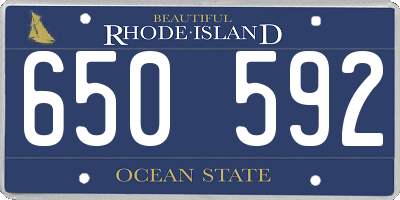 RI license plate 650592
