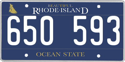 RI license plate 650593