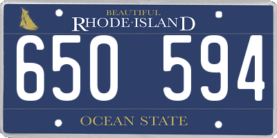 RI license plate 650594