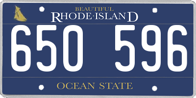 RI license plate 650596