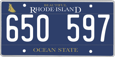 RI license plate 650597