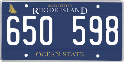 RI license plate 650598