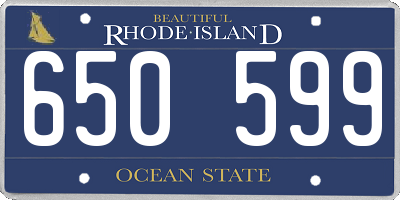 RI license plate 650599