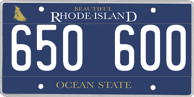 RI license plate 650600