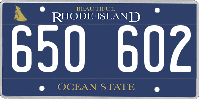 RI license plate 650602