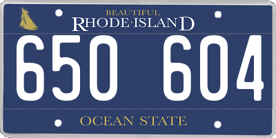 RI license plate 650604
