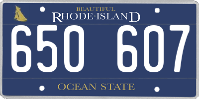 RI license plate 650607