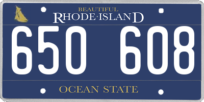 RI license plate 650608