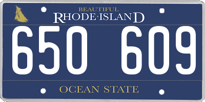 RI license plate 650609