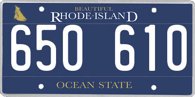 RI license plate 650610