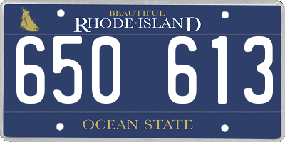 RI license plate 650613