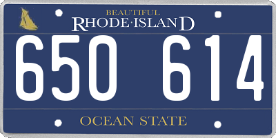 RI license plate 650614