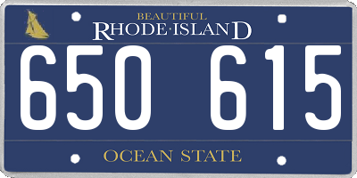 RI license plate 650615