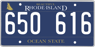 RI license plate 650616