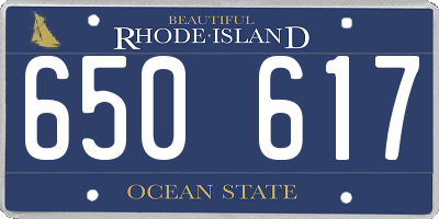 RI license plate 650617