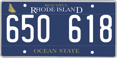 RI license plate 650618