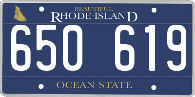 RI license plate 650619