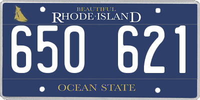 RI license plate 650621