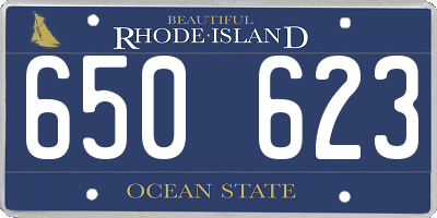 RI license plate 650623