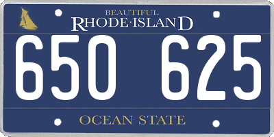 RI license plate 650625