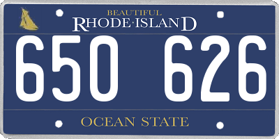 RI license plate 650626