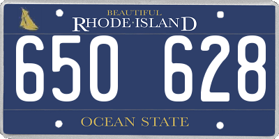 RI license plate 650628