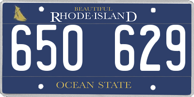 RI license plate 650629