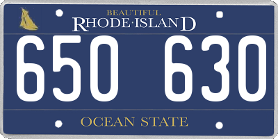 RI license plate 650630
