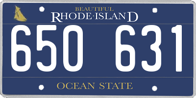 RI license plate 650631