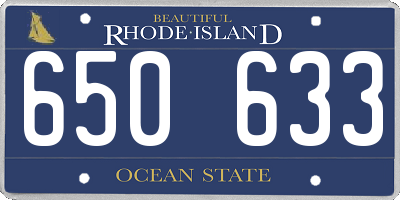 RI license plate 650633