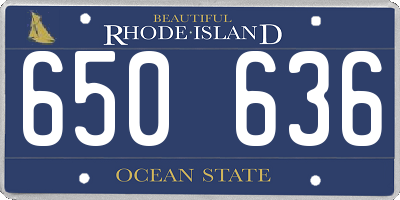 RI license plate 650636
