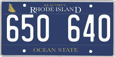 RI license plate 650640
