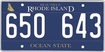 RI license plate 650643