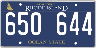 RI license plate 650644