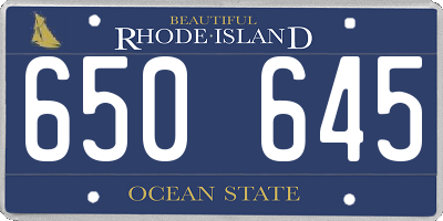 RI license plate 650645