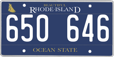 RI license plate 650646