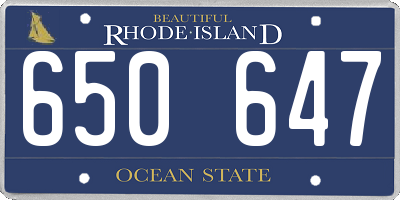 RI license plate 650647