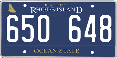 RI license plate 650648
