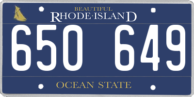 RI license plate 650649