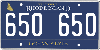 RI license plate 650650