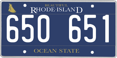 RI license plate 650651